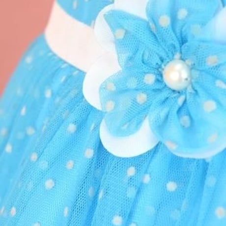 【レンタルドレス】　　　さわやかスカイブルー　　<ドレス丈 68cm>