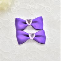 【販売商品】プリンセスリボン　ヘアピンver.（2個セット）パープルハート