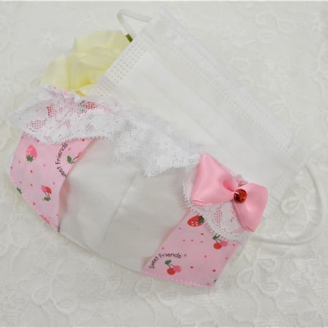 【販売商品】プリンセスマスク（不織布マスク用カバー)　ミニベリーピンク子供用Ⅿサイズ