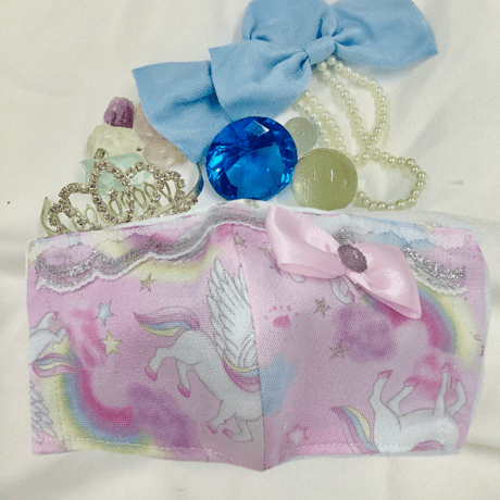 【販売商品】さらさらさわやかプリンセスマスク　虹色ユニコーン　大人用Ⅼサイズ
