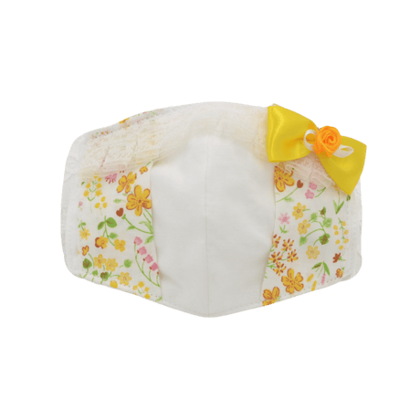 【販売商品】プリンセスマスク（不織布マスク用カバー)　ボタニカルイエロー　子供用Sサイズ