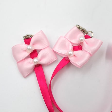 【販売商品】プリンセスストラップ　リボンピンクリボン
