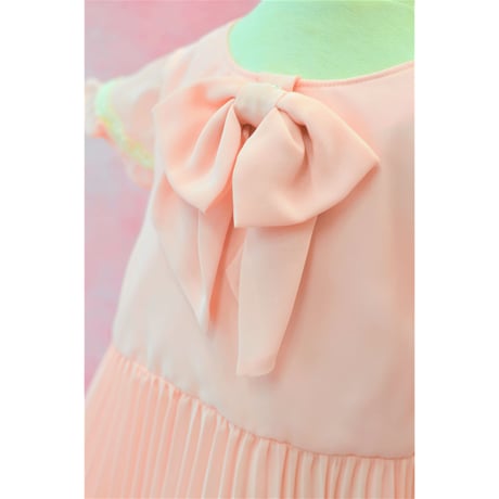 【レンタルドレス】　　　アプリコットのプリーツ　<ドレス丈 70cm>