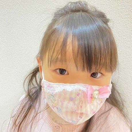 【販売商品】さらさらさわやかプリンセスマスク　夢色ストライプピンク　幼児用Sサイズ