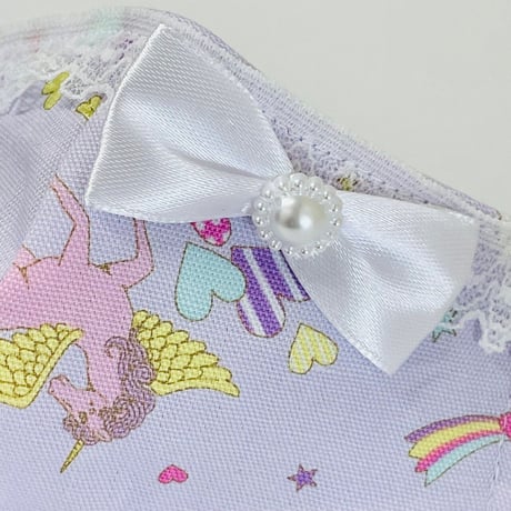 【人気があるので再販します！】さらさらさわやかプリンセスマスク　パープルペガサス　子供用Sサイズ