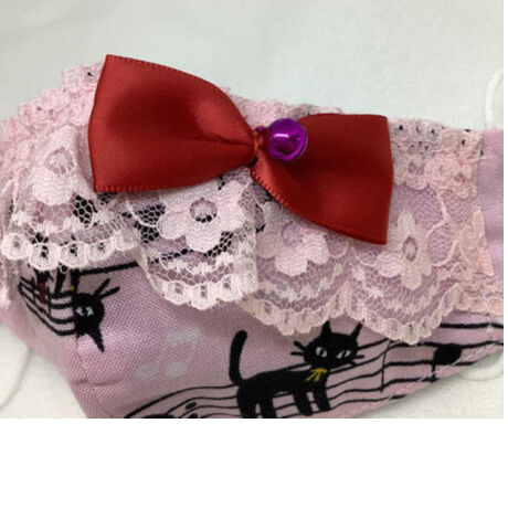 【販売商品】さらさらさわやかプリンセスマスク　にゃんにゃん音符　子供用Sサイズ