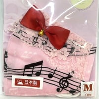 【販売商品】ふわふわパイルのプリンセスマスク　にゃんにゃん音符　子供用Ｍサイズ