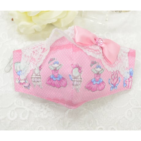 【販売商品】さらさらさわやかプリンセスマスク　バレリーナピンク　幼児用Sサイズ