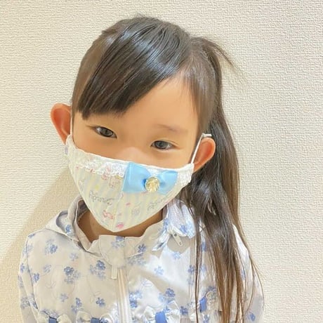 【販売商品】さらさらさわやかプリンセスマスク　バレリーナパープル濃い紫リボン　幼児用Ｓサイズ