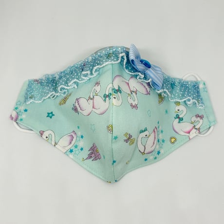 【販売商品】さらさらさわやかプリンセスマスク　水色あひる　大人用Ｌサイズ