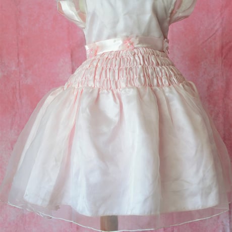 【レンタルドレス】　　　ギャザーがかわいいピンク<ドレス丈 60cm>