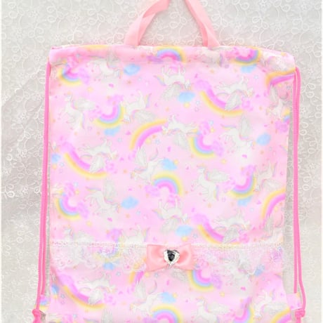 ナップサック　虹色ユニコーン
