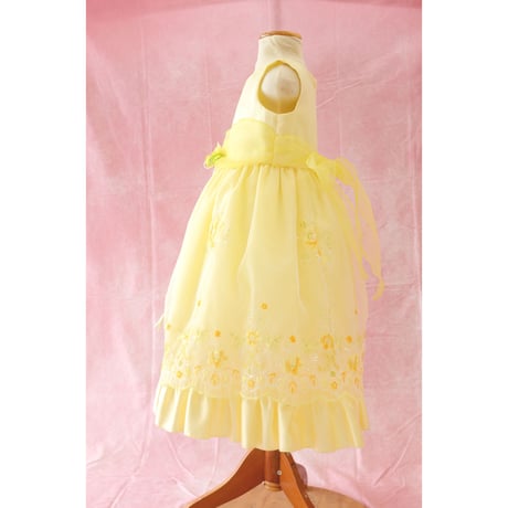 【レンタルドレス】　　　クリームイエローのお花畑<ドレス丈 72cm>