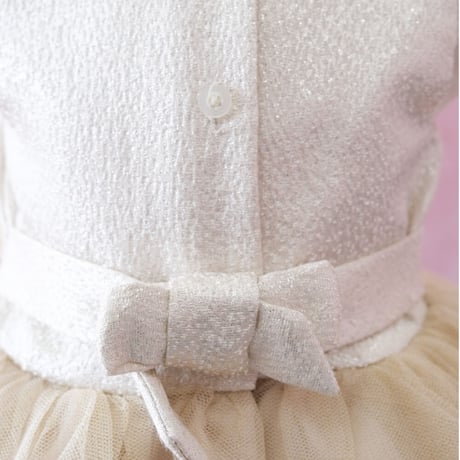 【レンタルドレス】　　　上品シャンパンゴールド　<ドレス丈 48cm>