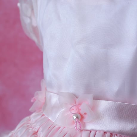 【レンタルドレス】　　　ギャザーがかわいいピンク<ドレス丈 60cm>
