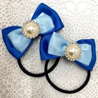 プリンセスリボン ヘアゴム シュガーブルー