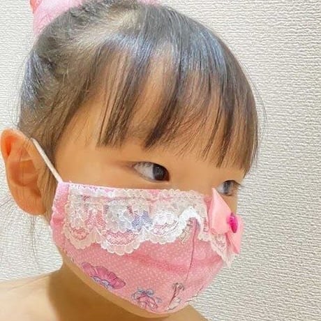【販売商品】さらさらさわやかプリンセスマスク　バレリーナピンク　幼児用Sサイズ