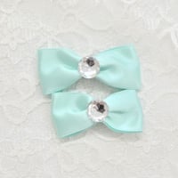 【販売商品】プリンセスリボン　ヘアピンver.（2個セット）ソーダストライプ