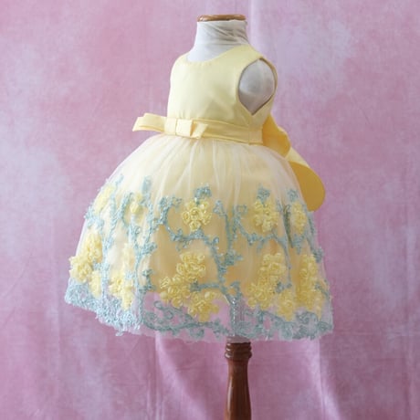【レンタルドレス】　　　咲き誇るミモザ　　　　　<ドレス丈 54cm>