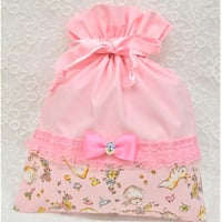 【販売商品】プリンセスドローストリングバッグ　給食袋　うさぎとおはな