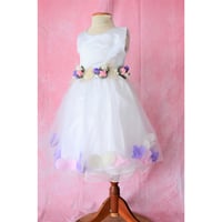 【レンタルドレス】　　　白チュールにお花がイン　<ドレス丈 60cm>