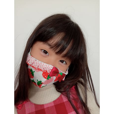 【販売商品】さらさらさわやかプリンセスマスク　夢色ストライプピンク　子供用Mサイズ