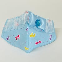 【人気があるので再販します！】さらさらさわやかプリンセスマスク　ちょうちょ結びブルー　子供用Sサイズ