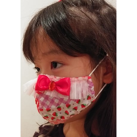 【販売商品】ふわふわパイルのプリンセスマスク　パープルユニコーン　子供用Ⅿサイス