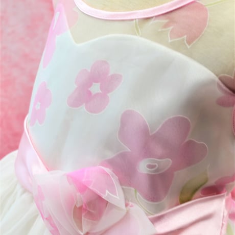 【レンタルドレス】　　　ホワイトフラワー　　　　<ドレス丈 62cm>