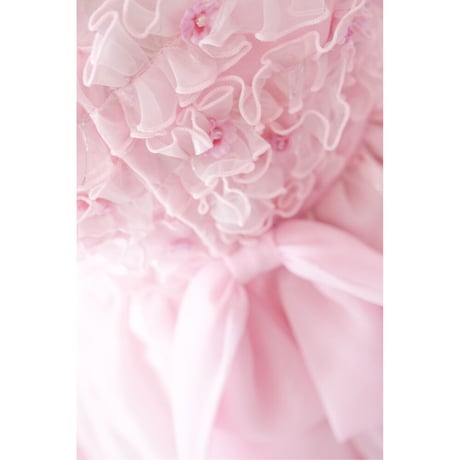 【レンタルドレス】　　　たっぷりギャザーのお花畑<ドレス丈 64cm>