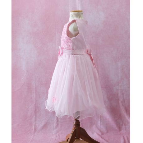 【レンタルドレス】　　　お花とリボンの王道ピンク<ドレス丈 66cm>