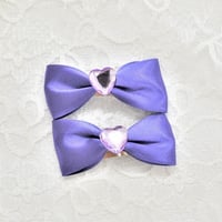 【販売商品】プリンセスリボン　ヘアピンver.（2個セット）シャインバイオレット