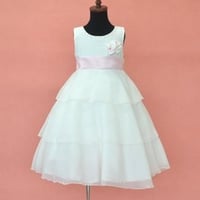 【レンタルドレス】　　　ホワイトシフォン　　　　<ドレス丈 76cm>