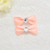 【販売商品】プリンセスリボン　ヘアピンver.（2個セット）シャーベットピンク