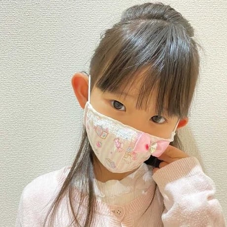 【販売商品】さらさらさわやかプリンセスマスク　夢色ストライプピンク　幼児用Sサイズ