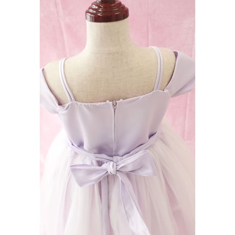 【レンタルドレス】　　　パープルフラワー　　　　<ドレス丈 91cm>