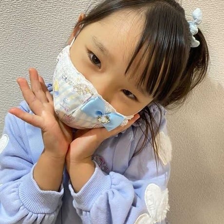 【販売商品】ふわふわパイルのプリンセスマスク　パープルユニコーン　子供用Ⅿサイス