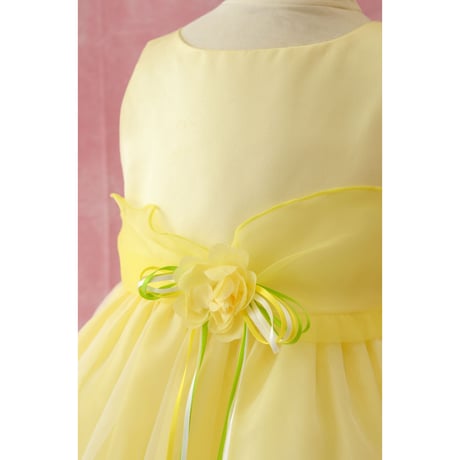 【レンタルドレス】　　　クリームイエローのお花畑<ドレス丈 72cm>