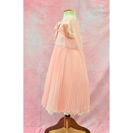 【レンタルドレス】　　　アプリコットのプリーツ　<ドレス丈 70cm>