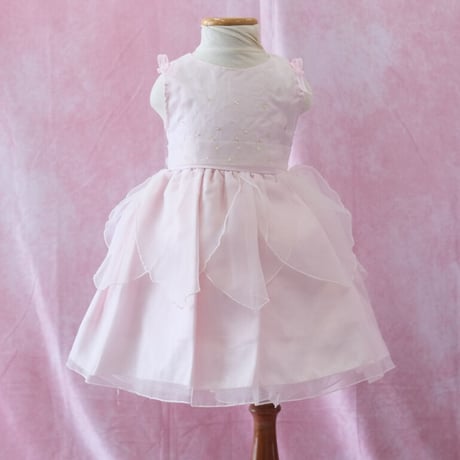 【レンタルドレス】　　　ペールピンクのフェアリー<ドレス丈 52cm>