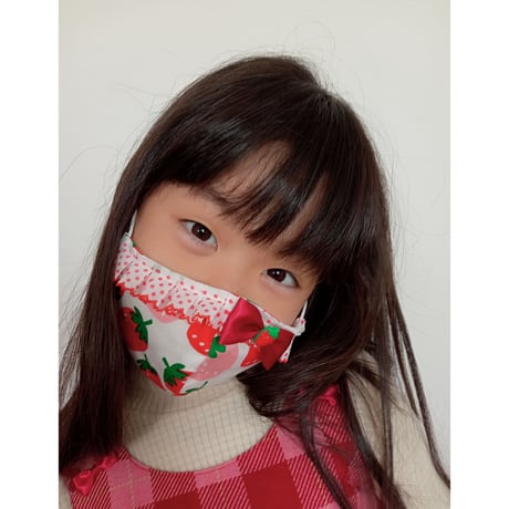 【人気があるので再販します！】さらさらさわやかプリンセスマスク　ちょうちょ結びブルー　子供用Sサイズ