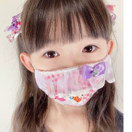 さらさらさわやかプリンセスマスク　赤いドット　子供用Sサイズ