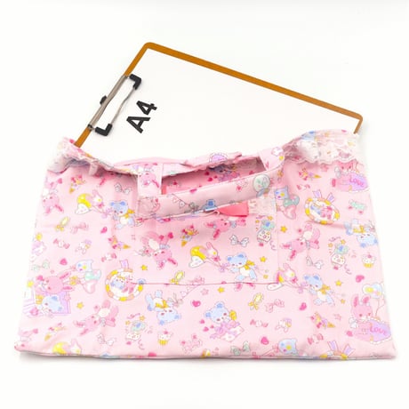 レッスンバッグ  うさちゃんくまちゃん　ピンク