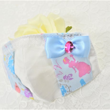 【販売商品】プリンセスマスク（不織布マスク用カバー)　私は毎日プリンセスアクア　子供用Ⅿサイズ