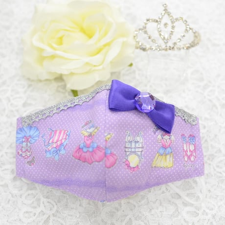 【販売商品】さらさらさわやかプリンセスマスク　バレリーナパープル 大人用Ｌサイズ