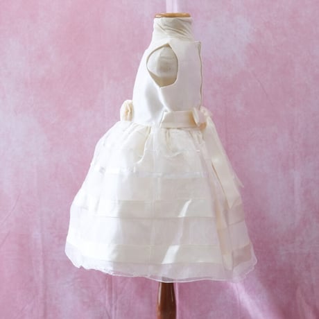 【レンタルドレス】　　　バニラホワイトローズ　　<ドレス丈 60cm>