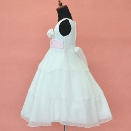 【レンタルドレス】　　　ホワイトシフォン　　　　<ドレス丈 76cm>