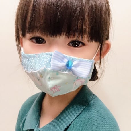 【好評につき再販】ふわふわパイルのプリンセスマスク　メリーゴーランド　子供用Sサイズ