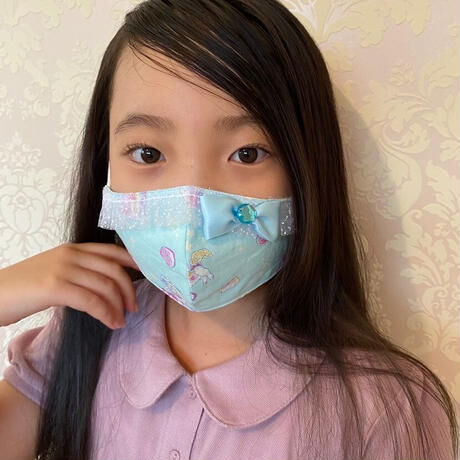 【販売商品】ふわふわパイルのプリンセスマスク　ピンクのいちごちゃん　子供用Ⅿサイズ