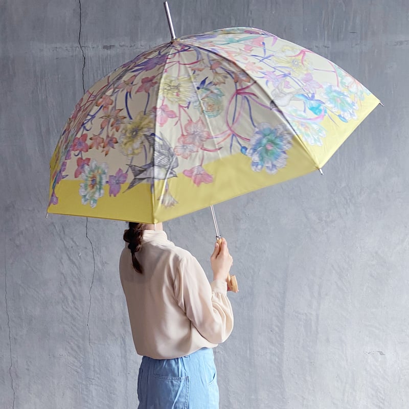 雨傘(長傘)「玄鳥至(つばめきたる)」春の花とつばめ | mumea